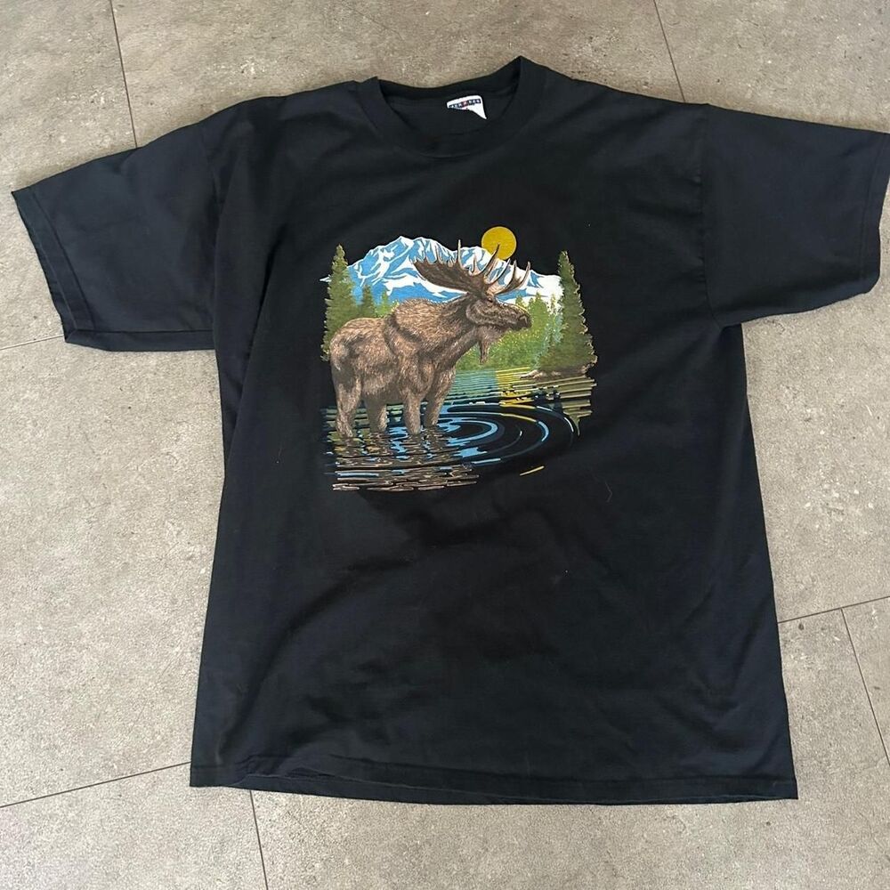 Jerzees Men's Black Moose T-shirt